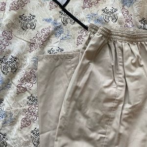 Scrub top with matching pants